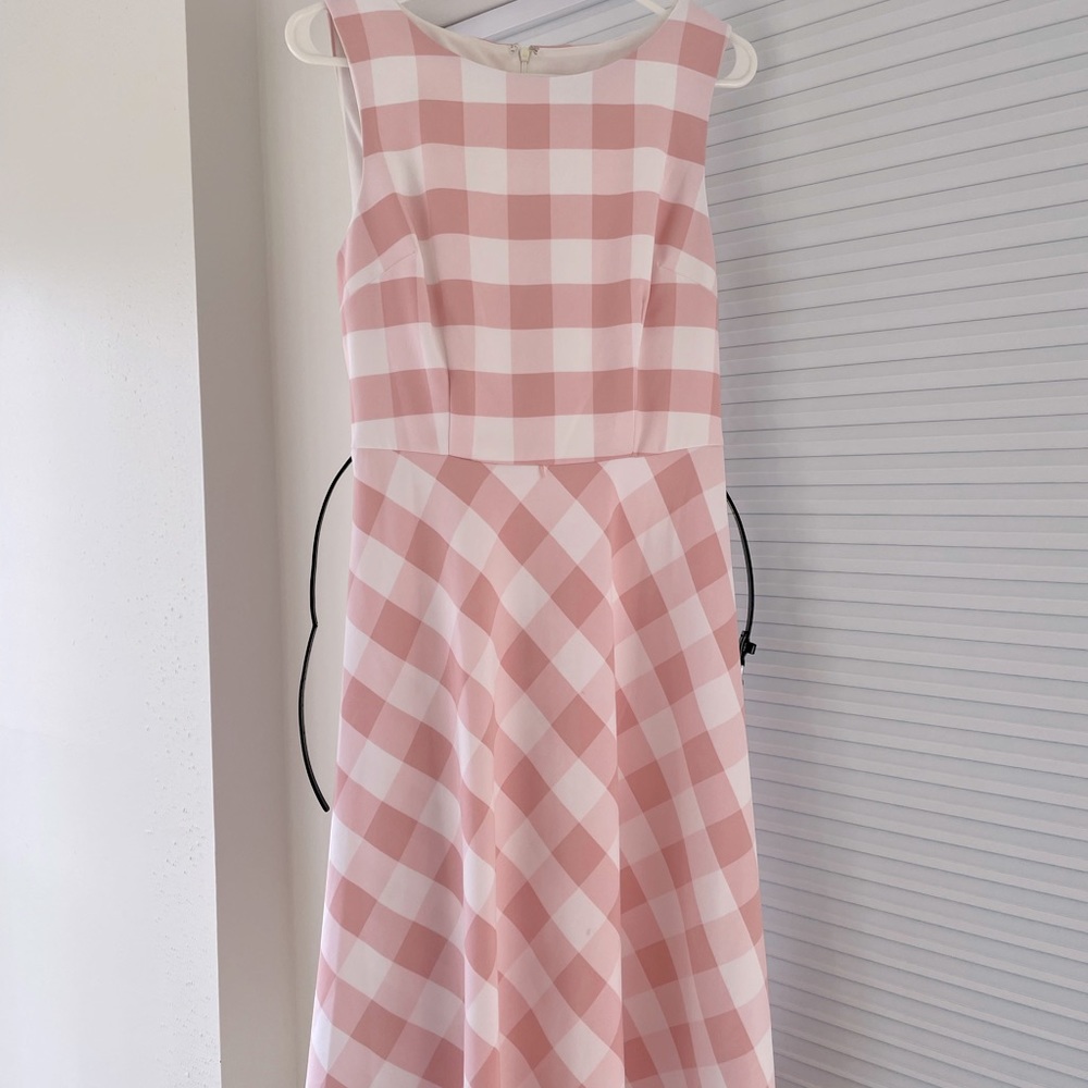 Pink and white checkered dress